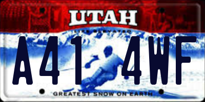 UT license plate A414WF