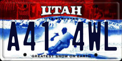 UT license plate A414WL