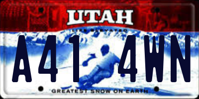 UT license plate A414WN