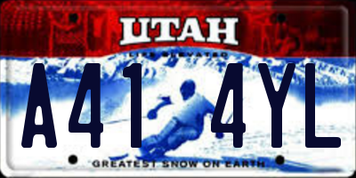 UT license plate A414YL
