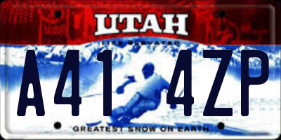 UT license plate A414ZP