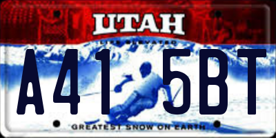 UT license plate A415BT