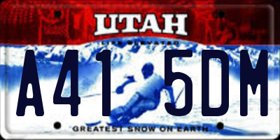 UT license plate A415DM