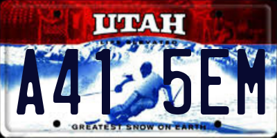 UT license plate A415EM
