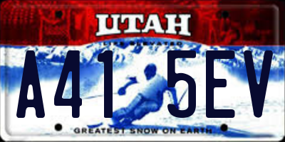 UT license plate A415EV
