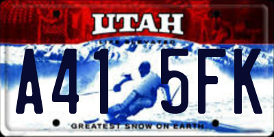 UT license plate A415FK