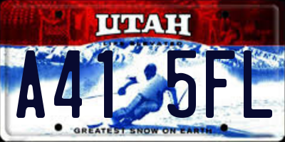 UT license plate A415FL