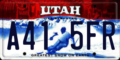 UT license plate A415FR