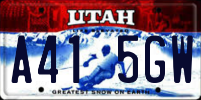 UT license plate A415GW