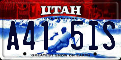 UT license plate A415IS