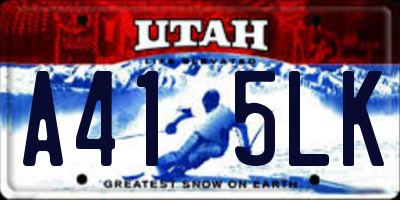 UT license plate A415LK