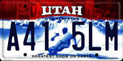 UT license plate A415LM