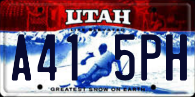 UT license plate A415PH