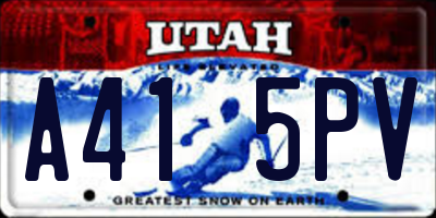 UT license plate A415PV