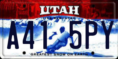 UT license plate A415PY