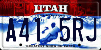 UT license plate A415RJ