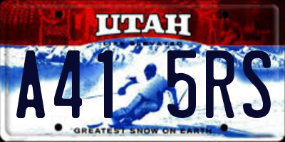 UT license plate A415RS