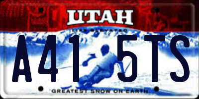 UT license plate A415TS
