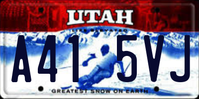 UT license plate A415VJ