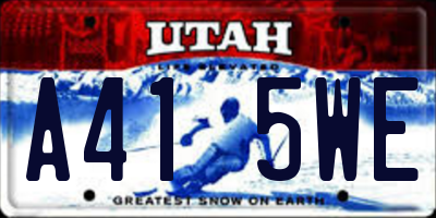 UT license plate A415WE