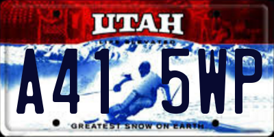 UT license plate A415WP