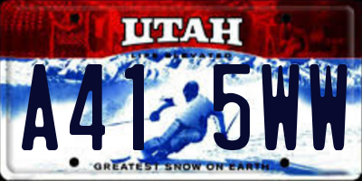 UT license plate A415WW