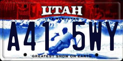 UT license plate A415WY