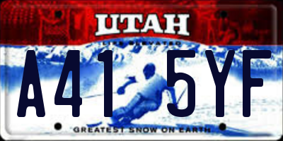 UT license plate A415YF
