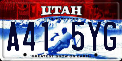 UT license plate A415YG