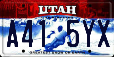 UT license plate A415YX
