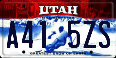 UT license plate A415ZS