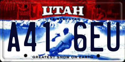 UT license plate A416EU