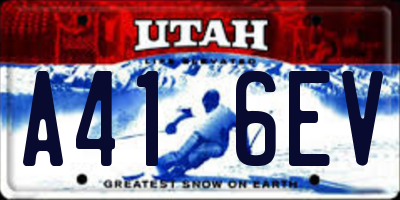 UT license plate A416EV