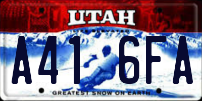 UT license plate A416FA