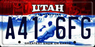 UT license plate A416FG