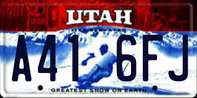UT license plate A416FJ