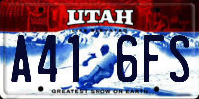 UT license plate A416FS
