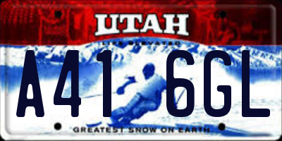 UT license plate A416GL