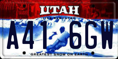 UT license plate A416GW