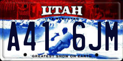 UT license plate A416JM
