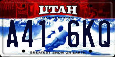 UT license plate A416KQ