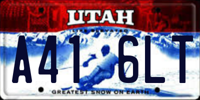 UT license plate A416LT