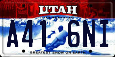 UT license plate A416NI