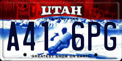 UT license plate A416PG