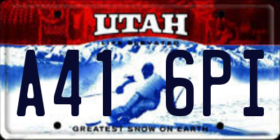 UT license plate A416PI