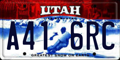 UT license plate A416RC