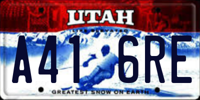 UT license plate A416RE