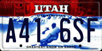 UT license plate A416SF