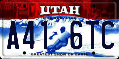 UT license plate A416TC