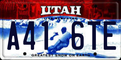 UT license plate A416TE
